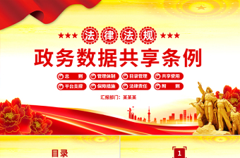 《政务数据共享条例》PPT简洁大气法律法规课件