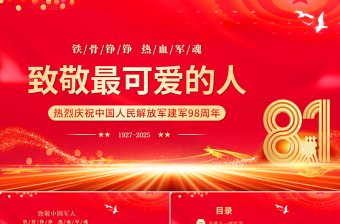 2025年八一建军节ppt党课下载