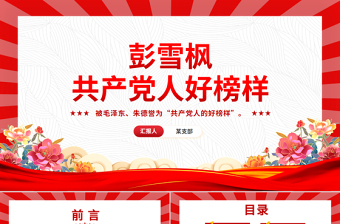 党政风彭雪枫PPT共产党人好榜样党史人物介绍党课