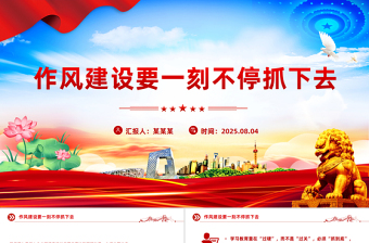 作风建设要一刻不停抓下去PPT党课