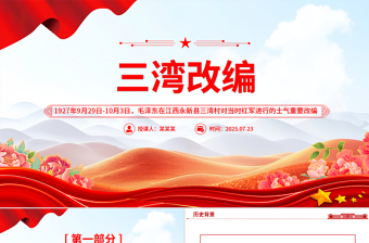 红色精美三湾改编PPT党史红色故事系列课件