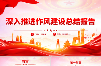 2025深入推进作风建设总结报告PPT模板下载