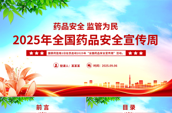 药品安全监管为民PPT2025年全国药品安全宣传周课件