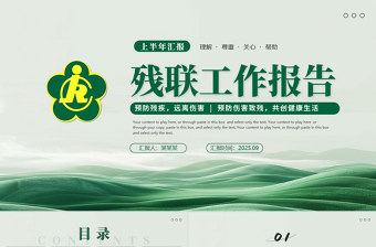 2025残联工作总结PPT简洁清新残联协会公益爱心模板下载