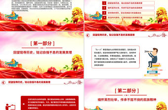 红色精美铭记历史缅怀先烈继承和发扬伟大抗战精神PPT党课