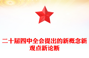 2025二十届四中全会提出的新概念新观点新论断PPT四中全会精神学习党课课件(讲稿)