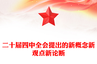 2025二十届四中全会提出的新概念新观点新论断PPT四中全会精神学习党课课件(讲稿)