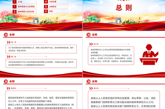 简洁实用《森林草原防灭火条例》PPT法律法规课件